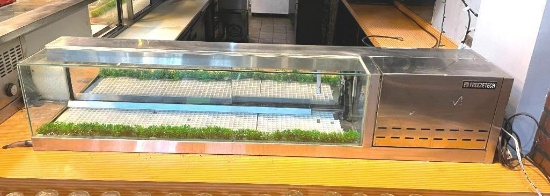 Freezetech Bartop Glass Transparent Refrigerated Display Case, 59in x 12in
