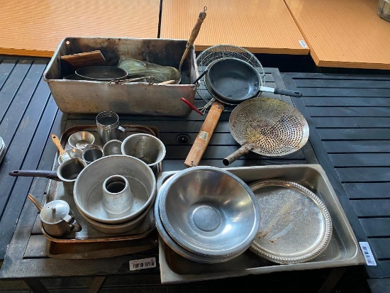 Large Supply of Restaurant Supplies, Rice Cooker, Pans, Dorm Fridge, Misc., See Images for Details