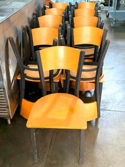 20+ Restaurant Chairs, Metal Frame, Wood Seat/Back