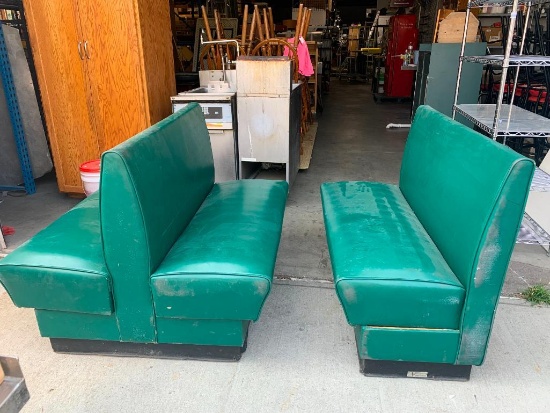 2 Booths, Green, 1 End Cap, 1 Back to Back Unit