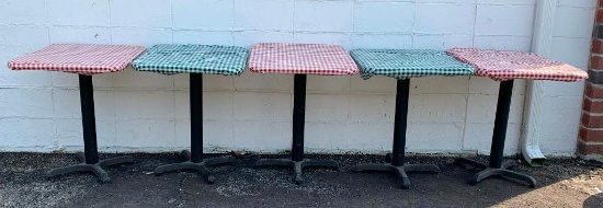 Lot of 5 Restaurant Tables, 24in x 24in x 30in