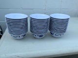 Lot of 36 White & Blue China Serving Bowls