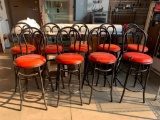 Lot of 9 Bar Stools, Some Need Seats Recovered