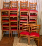 Lot of 22 Ladder Back Padded Seat Restaurant Chairs