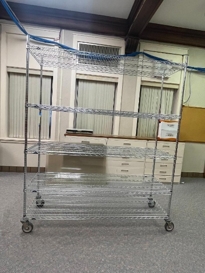 Metro NSF Chrome Shelving Dunnage Storage Rack, 5 Shelves