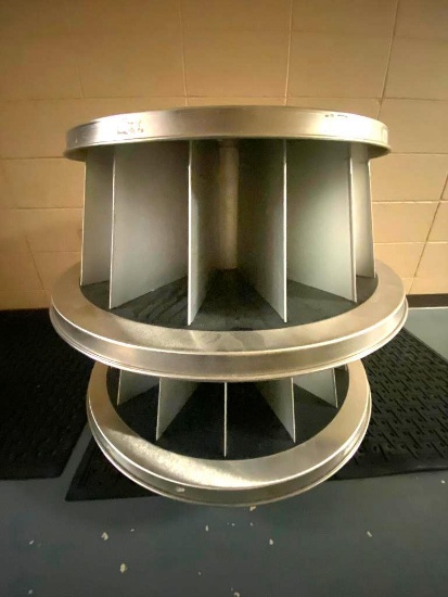 Stainless Steel Carstens Revolving 2-Tier Bin w/ Several Dividers