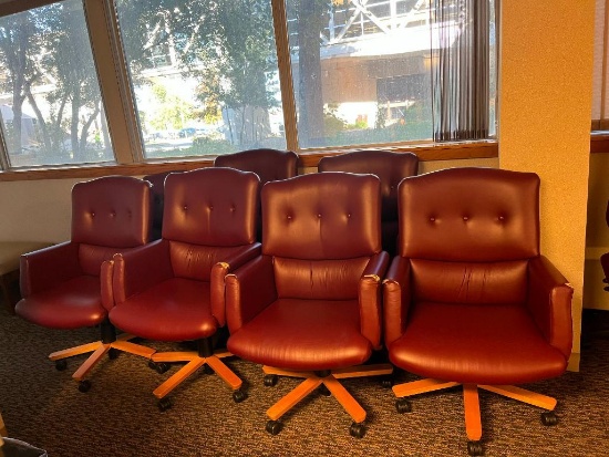 Seven Executive Conference Chairs, Over-Stuffed, Sold 7 x's $