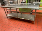 Stainless Steel Prep Table NSF 84in x 30in x 36in w/ Lower Shelf