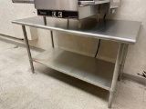 Stainless Steel Prep Table w/ Lower Shelf, NSF 60in x 30in x 36in