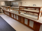 Custom Built Wood Buffet Line w/ Sneeze Guards, Cold and Hot Foot Wells