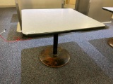 Restaurant Table w/ Single Pedestal, Laminate Top, 36in x 36in x 30in H
