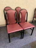 Restaurant Chairs, Black Metal Frame w/ Vinyl Covered Padded Seat & Back
