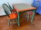 Farm House Table w/ 3 Chairs, Tile Top Table, 48in x 30in x 30in, Windsor Style Chairs