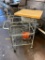 Chrome Utility Cart w/ 2 Lower Shelves and Cutting Board, Mobile Cart, 16in x 22in x 36in, NSF