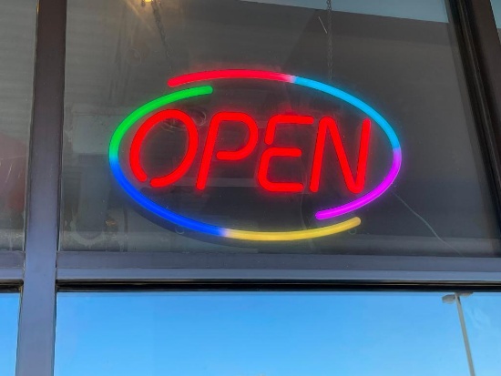 LED Open Sign, Several Settings, 30in x 18in - NEWON Item 6114 by Identity Group / Stand Out