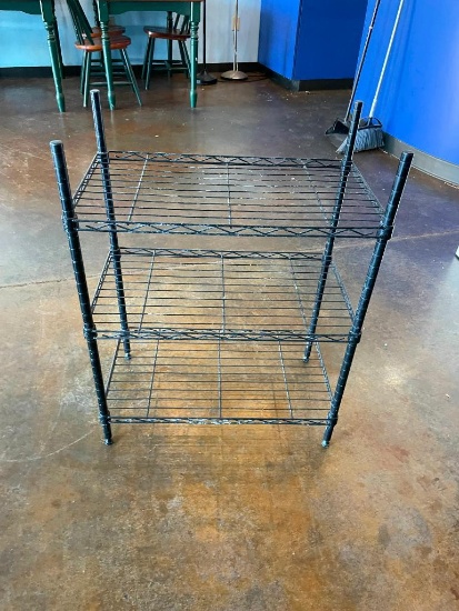 Stationary Metal Shelving Unit, NSF, Black, 31in x 23in x 13in