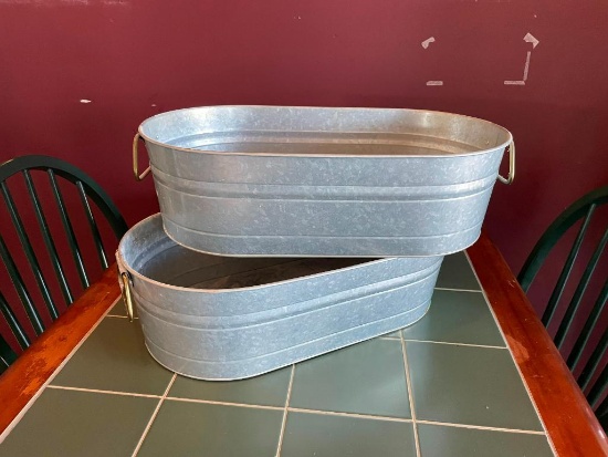 2 Galvanized Tubs