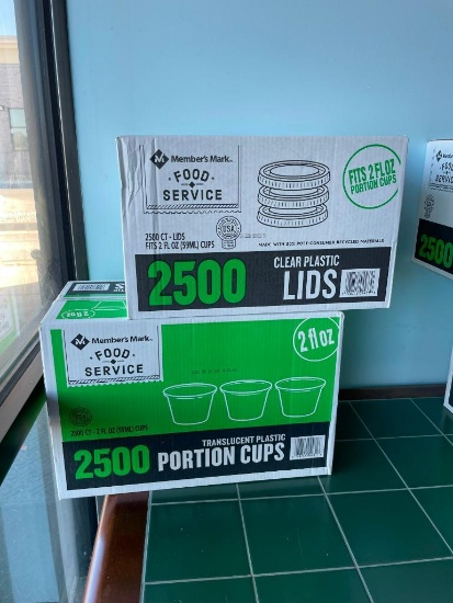 2 Sealed Cases, 2oz Portion Cups and Lids, 1 Case Cups, 1 Case Lids, Sealed, 2,500 Count