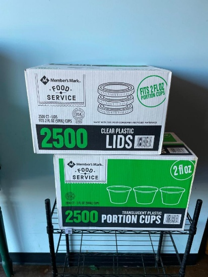 2 Sealed Cases, 2oz Portion Cups and Lids, 1 Case Cups, 1 Case Lids, Sealed, 2,500 Count