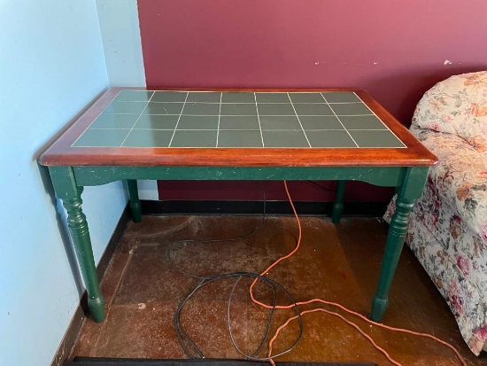 Farm House Table, Tile Top Table, 48in x 30in x 30in