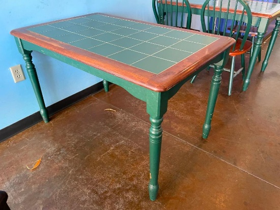 Farm House Table, Tile Top Table, 48in x 30in x 30in