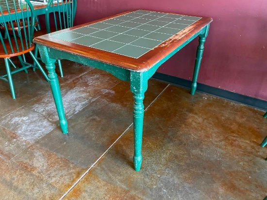 Farm House Table, Tile Top Table, 48in x 30in x 30in