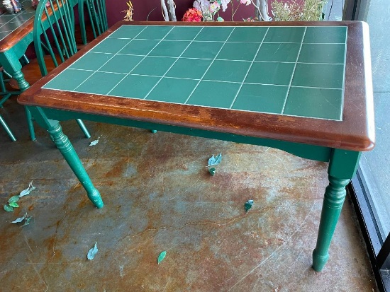 Farm House Table, Tile Top Table, 48in x 30in x 30in