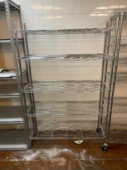 Stationary Chrome Shelving Dunnage Rack - NSF - 48in x 18in x 74in