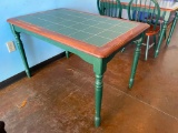 Farm House Table, Tile Top Table, 48in x 30in x 30in