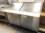 SUPRA Model MTPT2R6-1 Refrigerated 2-Door Prep Table w/ Refrigerated Base, 2 Hinged Prep Top Doors &