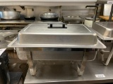 4 Piece Chafing Pan Set, Stand/Rack, Large Pan, Insert Pan, Lid - All Full-Size, NSF - Clean