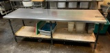 Stainless Steel Prep Table w/ Lower Shelf & Commercial Can Opener, 96in x 30in x 34in h