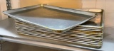 Lot of 13 Full-Size 18in x 26in Aluminum Sheet Pans, NSF - All for One Bid