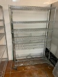 Mobile Chrome Shelving Dunnage Rack - NSF - 48in x 18in x 74in