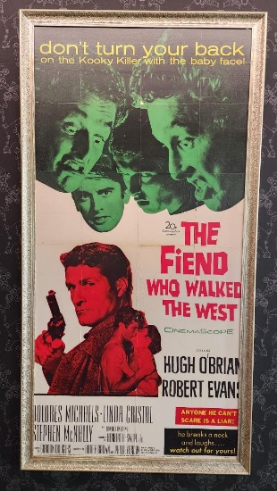 1940's / 1950's Three Sheet Vintage Movie Poster, Framed - The Fiend Who Walked the West