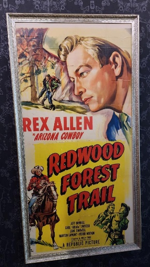 1940's / 1950's Three Sheet Vintage Movie Poster, Framed - Redwood Forest Trail