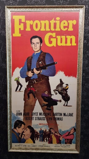 1940's / 1950's Three Sheet Vintage Movie Poster, Framed - Frontier Gun