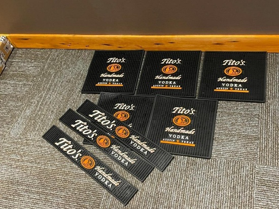 Lot of 8 Tito's Vodka Rubber Bar Mats