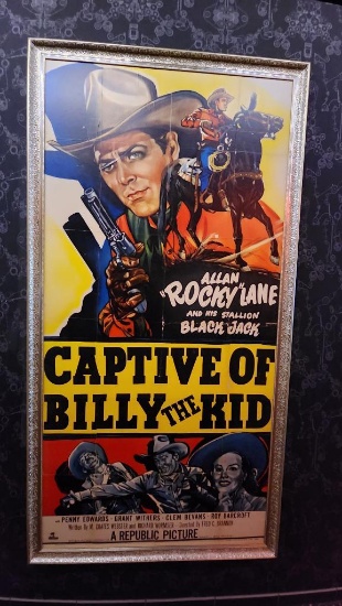 1940's / 1950's Three Sheet Vintage Movie Poster, Framed - Captive of Billy the Kid