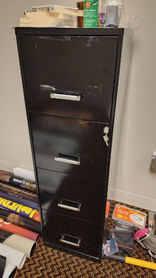 4 Drawer Metal File Cabinet 14" x 18" x 46.5"