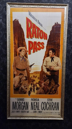 1940's / 1950's Three Sheet Vintage Movie Poster, Framed - Raton Pass