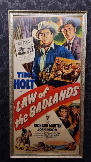 1940's / 1950's Three Sheet Vintage Movie Poster, Framed - Law of the Badlands