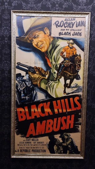 1940's / 1950's Three Sheet Vintage Movie Poster, Framed - Black Hills Ambush