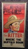 1940's / 1950's Three Sheet Vintage Movie Poster, Framed - Where the Buffalo Roam