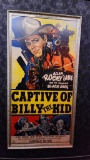 1940's / 1950's Three Sheet Vintage Movie Poster, Framed - Captive of Billy the Kid