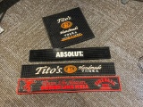 Lot of 4 Tito's Vodka + Rubber Bar Mats