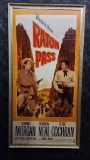 1940's / 1950's Three Sheet Vintage Movie Poster, Framed - Raton Pass