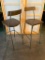2 - Bar Stools/Pub Chairs, HD Steel w/ Solid Wood Seat, Industrial Style 2x$