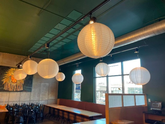 11 Jumbo Round Japanese Paper Lanterns (No Lights/Wiring)