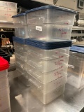 Lot of 10, 12 Quart Square Food Containers w/ Lids